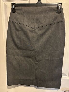 Express Gray Tailored Pencil Skirt